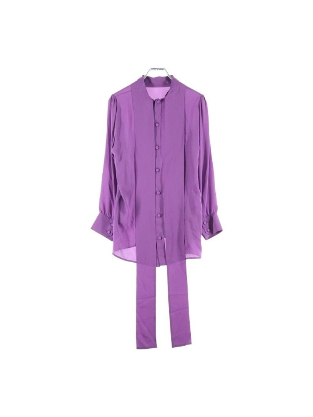 Gucci 3 Bow Tie Long Sleeve Blouse Purple 36